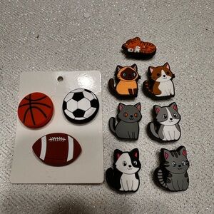 Cat and Sports Shoe Charms / Jibbitz